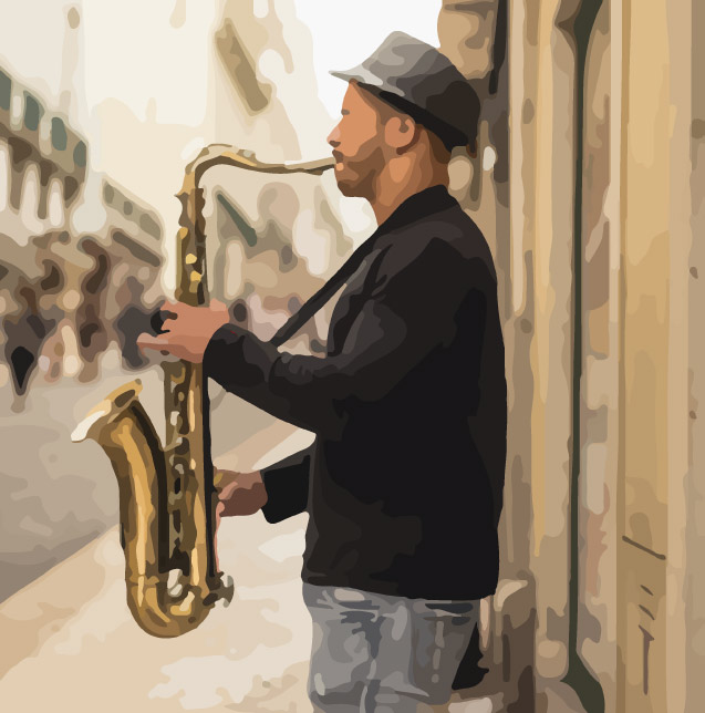Musician on stage